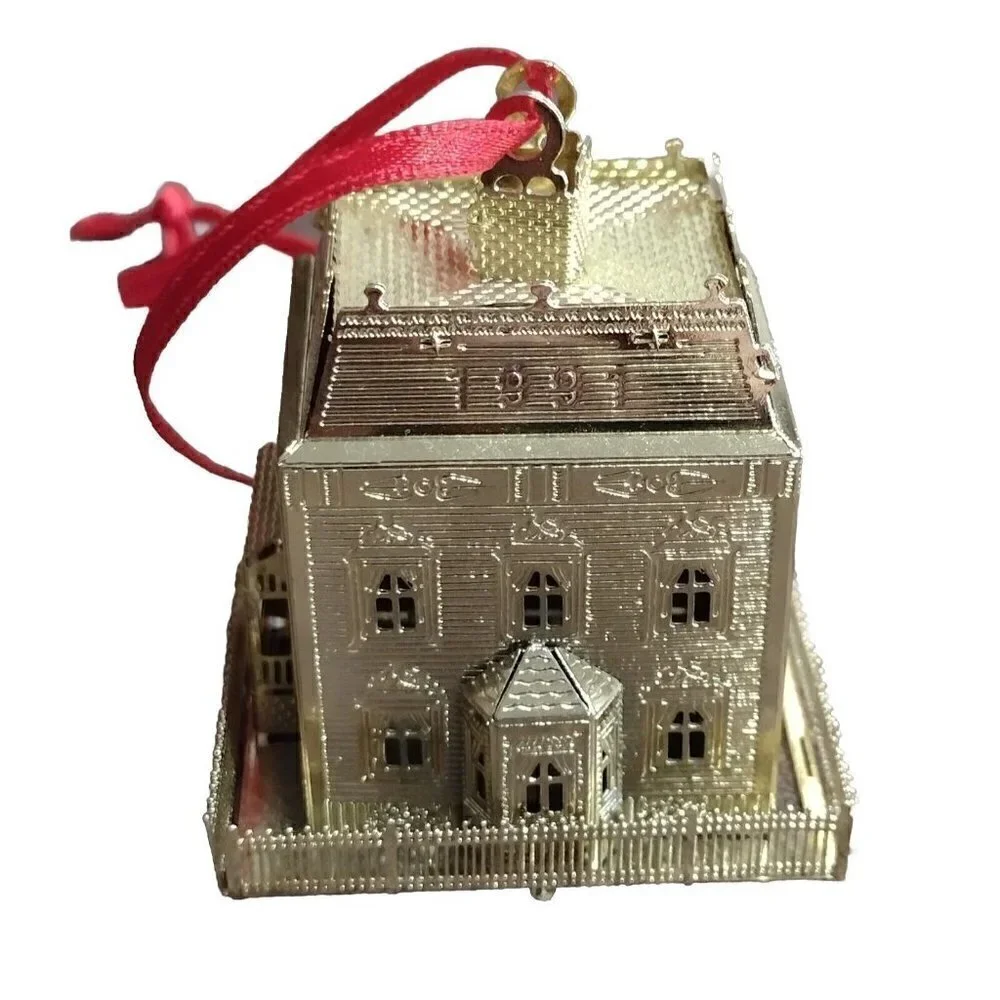 Vintage Dayton Hudson 1991 Gold Plated Holiday Ornament House